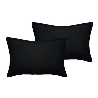Sherry Kline Lombard Linen Black Reversible Boudoir Decorative pillow (set of 2)