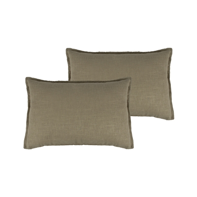 Sherry Kline Lombard Linen Ecru Reversible Boudoir Decorative pillow (set of 2)