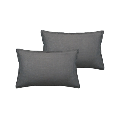 Sherry Kline Lombard Linen Grey Reversible Boudoir Decorative pillow (set of 2)