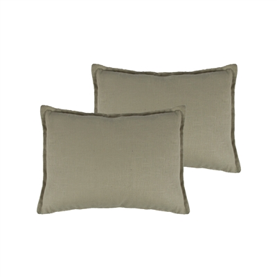 Sherry Kline Lombard Linen Light Beige Reversible Boudoir Decorative pillow (set of 2)