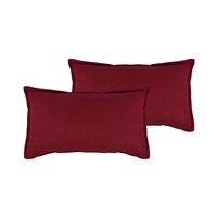 Sherry Kline Lombard Linen Red Reversible Boudoir Decorative pillow (set of 2)
