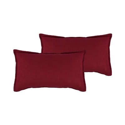 Sherry Kline Lombard Linen Red Reversible Boudoir Decorative pillow (set of 2)