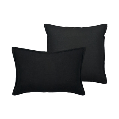 Sherry Kline Lombard Linen Black Reversible Combo Pillow