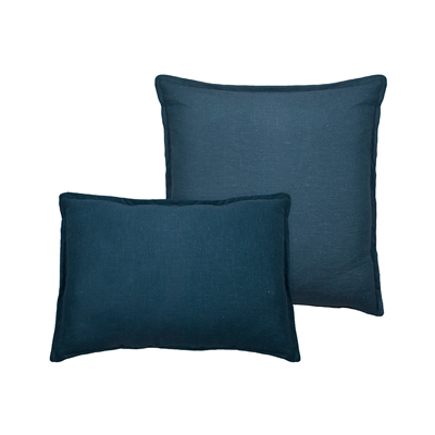 Sherry Kline Lombard Linen Blue Reversible Combo Pillow
