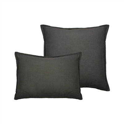 Sherry Kline Lombard Linen Graphite Reversible Combo Pillow