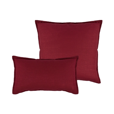 Sherry Kline Lombard Linen Red Reversible Combo Pillow