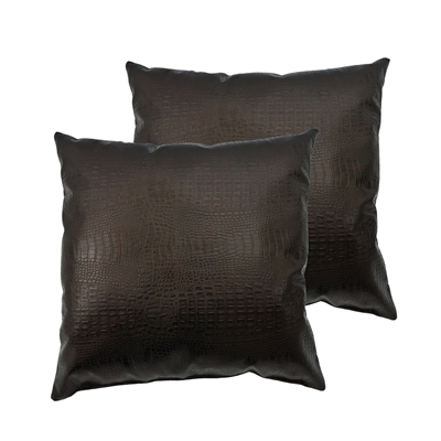 Sherry Kline Gator Faux Leather Dark Bronze 20-inch Decorative Pillow (Set of 2)