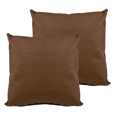 Sherry Kline Orich Faux Leather Brown 20-inch Decorative Pillow (Set of 2)