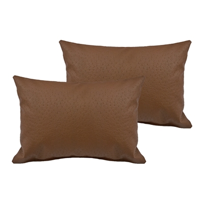 Sherry Kline Orich Faux Leather Brown Boudoir Pillow (Set of 2)