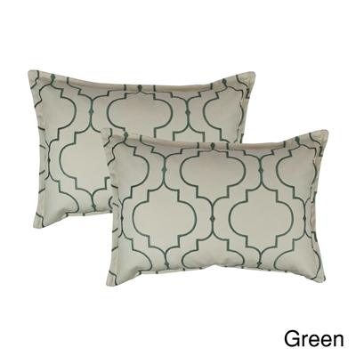 Sherry Kline Hampton Green Embroidered Reversible Boudoir Decorative Pillow