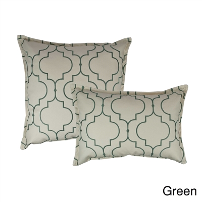 Sherry Kline Hampton Green Embroidered Reversible Combo Decorative Pillow