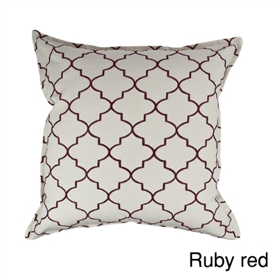 Sherry Kline Westbury Ruby Red Embroidered 20 inch Decorative Pillow