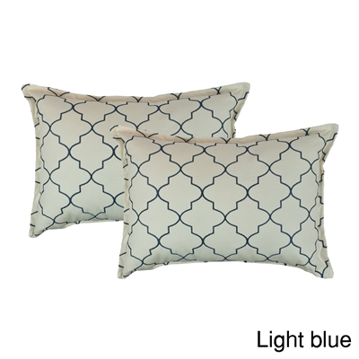 Sherry Kline Westbury Light Blue Embroidered Boudoir Decorative Pillow