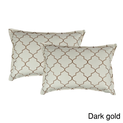 Sherry Kline Westbury Dark Gold Embroidered Boudoir Decorative Pillow