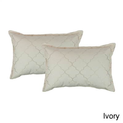 Sherry Kline Westbury Ivory Embroidered Boudoir Decorative Pillow