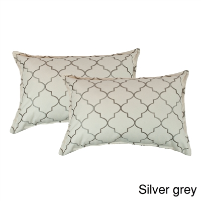 Sherry Kline Westbury Silver Grey Embroidered Boudoir Decorative Pillow