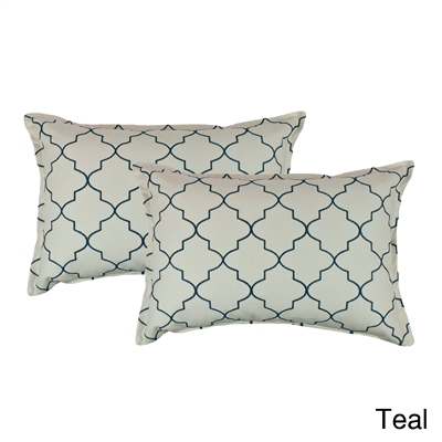 Sherry Kline Westbury Teal Embroidered Boudoir Decorative Pillow