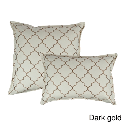 Sherry Kline Westbury Dark Gold Embroidered Combo Decorative Pillow