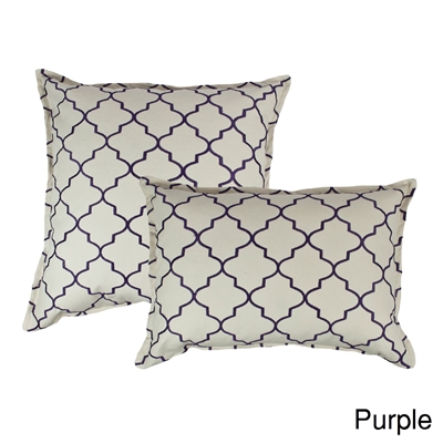 Sherry Kline Westbury Purple Embroidered Combo Decorative Pillow