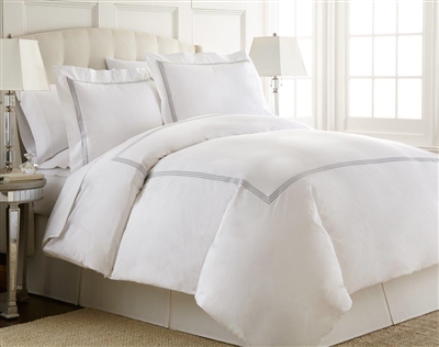 Austin Horn En'Vogue Charlotte Grey Embroidered Duvet Cover Set