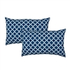 Sherry Kline Hockley D.Blue Outdoor Boudoir Pillow (Set of 2)