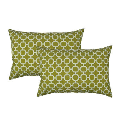 Sherry Kline Hockley Lime Green Outdoor Boudoir Pillow (Set of 2)