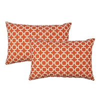 Sherry Kline Hockley B.Orange Outdoor Boudoir Pillow (Set of 2)