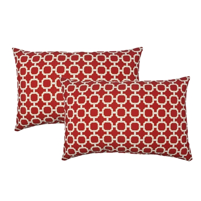 Sherry Kline Hockley Red Outdoor Boudoir Pillow (Set of 2)