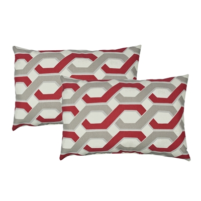Sherry Kline Intersect Grey Outdoor Boudoir Pillow (Set of 2)