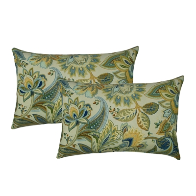 Sherry Kline Spring Leaves Green Outdoor Boudoir Pillow (Set of 2)