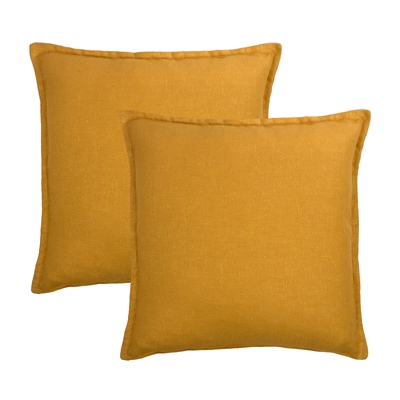 Sherry Kline Frisco Linen Amber Reversible 20-inch Decorative pillow (set of 2)