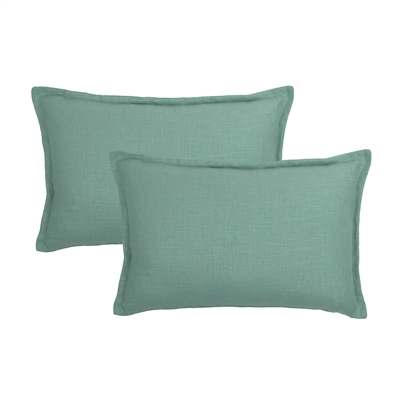 Sherry Kline Frisco Linen Mint Reversible Boudoir Decorative pillow (set of 2)