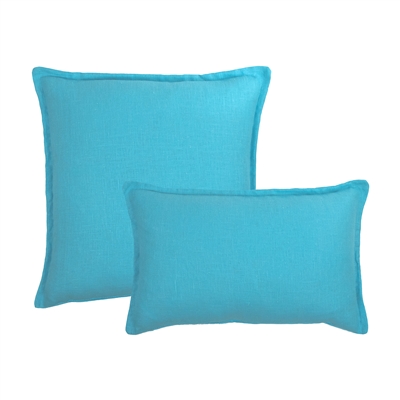 Sherry Kline Frisco Linen Light Blue Reversible Combo Pillow