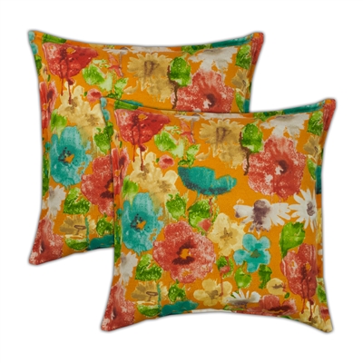Sherry Kline Alcove Orange 20-inch Outdoor Pillows (Set of 2)