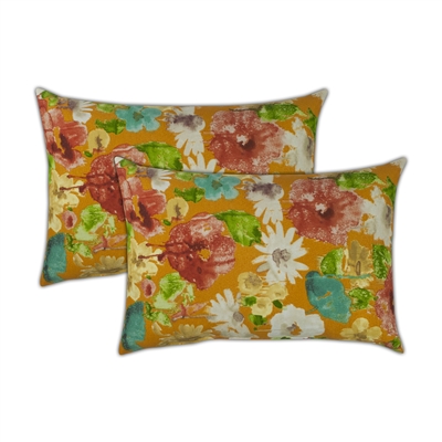 Sherry Kline Alcove Orange Boudoir Outdoor Pillows (Set of 2)
