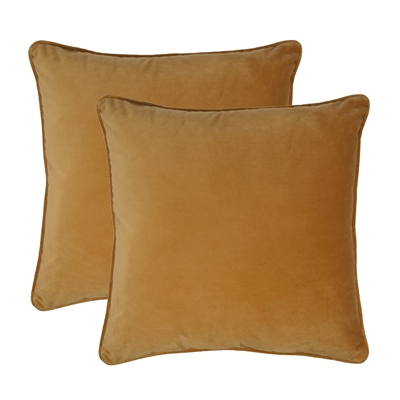 Sherry Kline Glendon 20-inch ORANGE GOLD Velvet Pillow (set of 2)