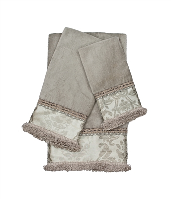 Sherry Kline Westminster Grey 3-piece Embellished Towel Set