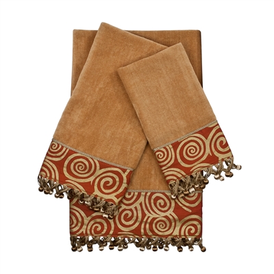 Sherry Kline Swirley Nugget 3-piece Embellished Towel Set