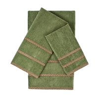 Sherry Kline Marseille Sage 3 piece Embellished Towel Set