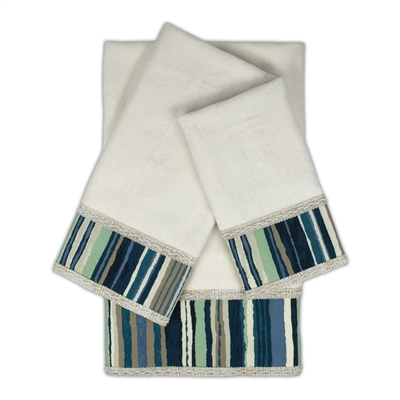 Sherry Kline Lakeview Ecru 3-piece Embellished Towel Set