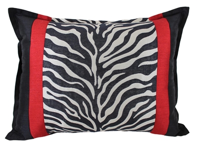 Sherry Kline True Safari Red White Black Boudoir Pillow