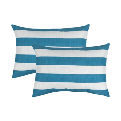 Thread and Weave Clearfield Blue Boudoir Outdoor Pillow (Set of 2)