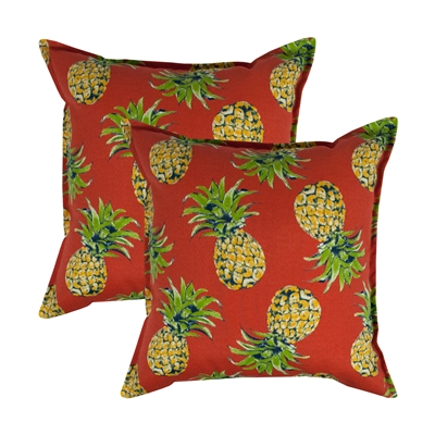 Thread and Weave Pineland Orange 20-inch Outdoor Pillow (Set of 2)