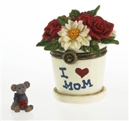 Boyds Bears - Lil Junior's Flowerpot With Petal McNibble - Treasure Box