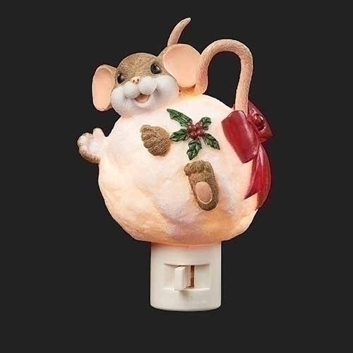 Charming Tails Mouse Snowball Night Light 135563