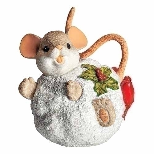 Charming Tails Mouse Inside Snowball Christmas Ornament 135564