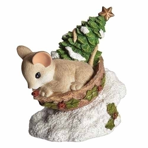 Charming Tails Mouse Sledding Figure 135565