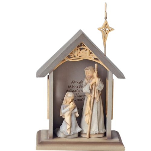 Foundations - 3 Piece Mini Holy Family With Stable Set