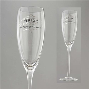 In Sig Ni A - A Perfect Match - Bride Toasting Glass