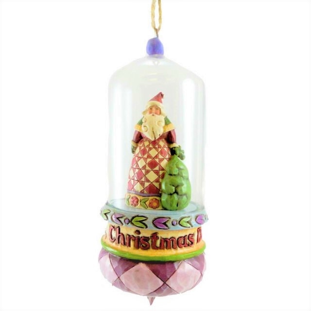 Jim Shore Heartwood Creek - Christmas Day Is Finally Here Glass Dome Ornament